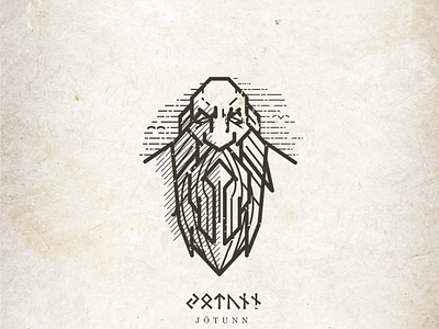 Jotunn folklore giant linework logo mythology