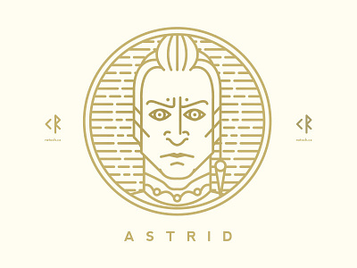 Astrid Viking Warrior Princess astrid coin linework viking warrior princess