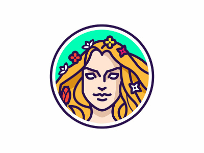 Spring goddess Vesna folklore goddess illustration logo slavic spring vesna