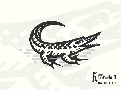 Crododile in medieval woodcut style crocodile illustraion logo medieval reptile