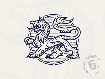 Heraldic tiger heraldic heraldry lineart tiger