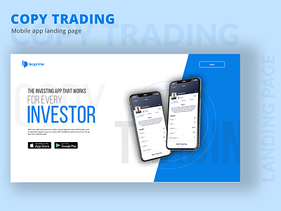 Copy Trading - Mobile app landing page