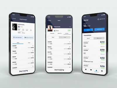 Copy Trading - Mobile App app branding design graphic design illustration logo typography ui ux vector