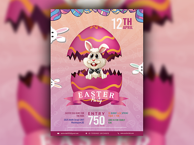 Easter party Flyer Design branding business card design design flyer design illustration illustrator photoshop typography vector art vector illustration