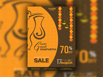 Ganesh Chaturthi Sale branding business card design design flyer design illustration illustrator photoshop typography ux vector illustration