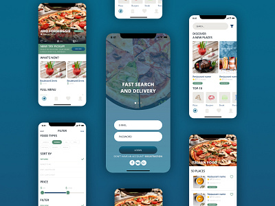 Food Club Application app branding design minimal ui ux web