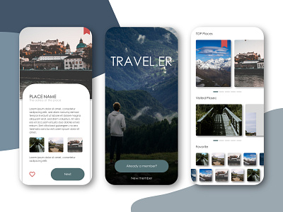 Traveler App app branding design illustration minimal ui ux web website