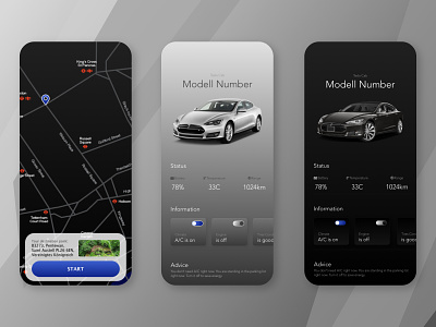 Tesla Cab app car cars design grey minimal tesla ui ux web