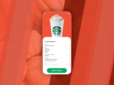 Starbucks Pumpkin Latte app branding design minimal ui ux web