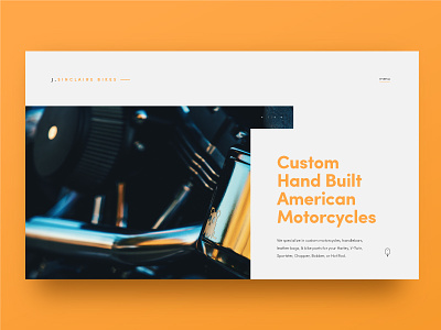 Jeremy Sinclair Custom Motorcycles clean design homepage minimal motorcycle ui ux website