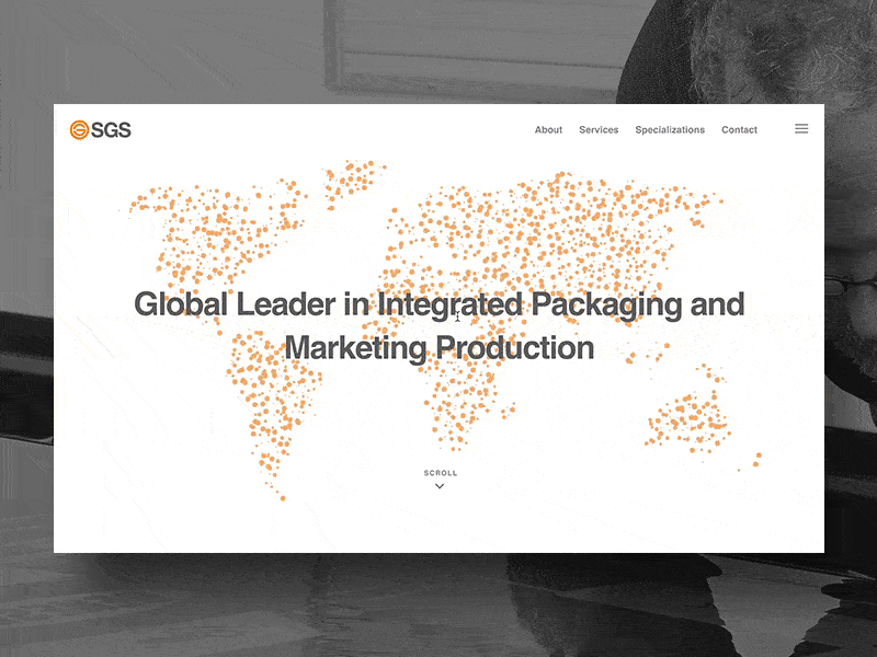SGS International clean design effect global homepage layout logo minimal motion ui ux website