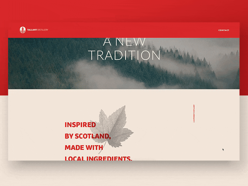 Tallant Distillery — Coming Soon canada coming soon gif landing red typography ui ux website whiskey