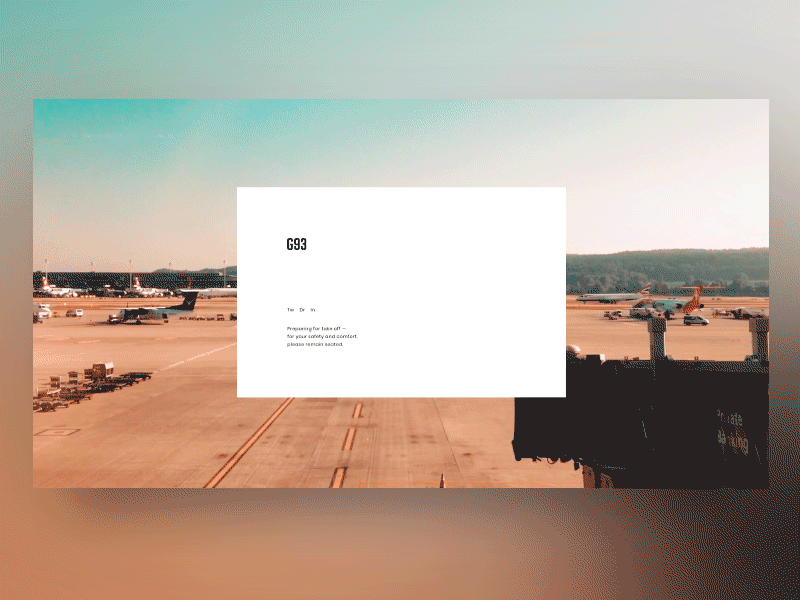 Flight G93 after effects airport clean design gif homepage inspiration minimal portfolio ui ux web design