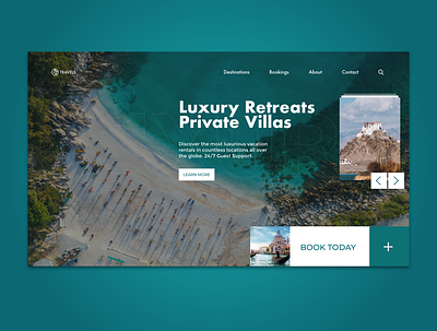 Luxury Travel Bookings website design flat typography ui ux web