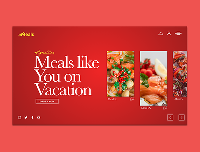 Signature meals website concept design ui web website