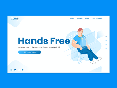 Hands free screen device - Comfy design flat ui web website