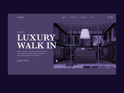 Luxury walk-in closet website concept