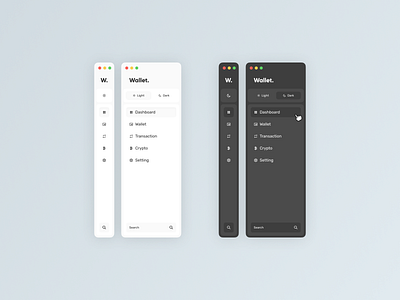 Sidebar navigation design - Dark / Light mode 🌗 dark mode dashboard design figma interface light mode menu mobile mobile design navigation responsive menu sidebar ui ui design uiux ux web