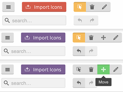 UI Changes to IcoMoon App buttons icomoon icons ui