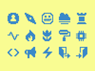 Pixelified (week 16): 15 Free icons 8bit free freebie gaming icon pack icon set icons pixel icons pixelart pixelated pixels svg