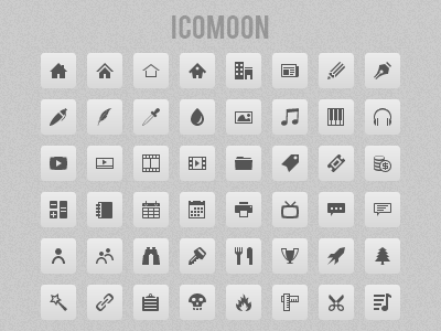 Icomoon1 16px crisp icomoon icon font icons