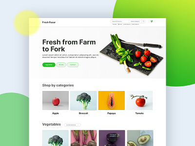 Website design ecommerce ecommerce app landing page typography uiux vegetable vegetarian website builder websites