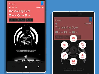 Project View app behance app flat hold interaction metro mobile app pivot real project tap ui windows phone