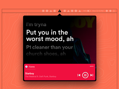 macOS - Lyrics app itunes lyrics macos menu menu bar menu bar app music real project spotify