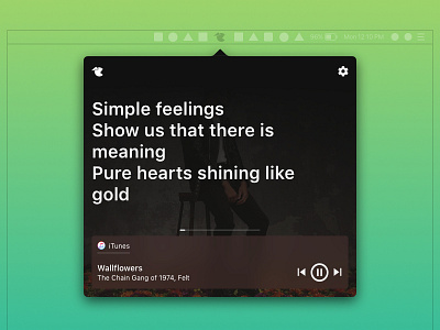 macOS - Lyrics App itunes lyrics macos menu menu bar menu bar app music real project spotify