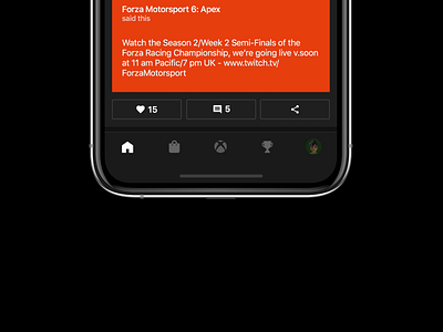 iOS Tab animation in XBOX app interaction ios iphone microinteraction mobile app tabs ui xbox