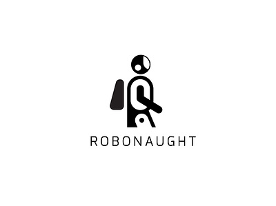 ROBONAUGHT ai astronaut boot logo modern r2d2 robert