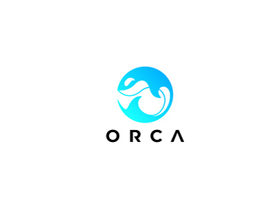 ORCA blue dolfin logo logotype modern logo ocean orca sea whale