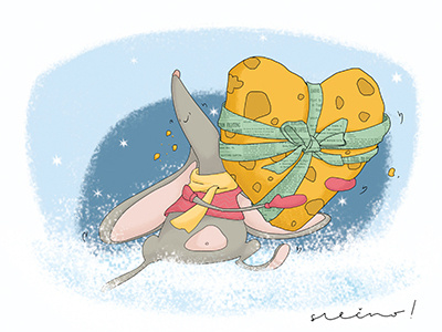 Christmas Card illustration III cristmas card digital holidays illustration illustrator love mouse photoshop