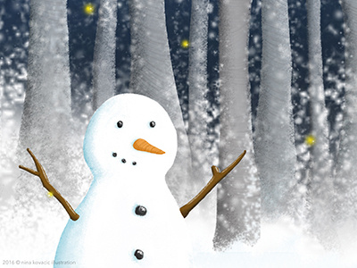 The Snowman art digital art digital illustration illustration illustrator magic photoshop snowman winter