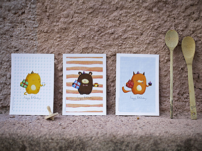 Birthday Cards art bear birthday birthday card cat celebration children illustration drawing fox illustration illustrator painting