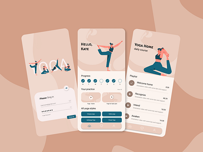 Yoga App UI app design illustration illustrator ui ux web website