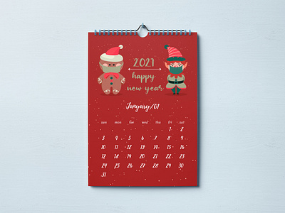 Happy New Year Calendar branding calendar graphic design illustration vector