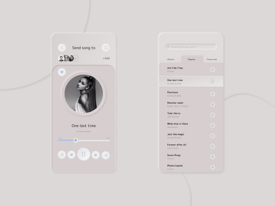 Music Player (Neumorphism) app design neumorphic design neumorphism ui