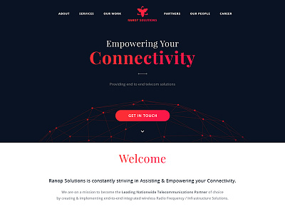 Ranop Solutions Landing Page connectivity landing page ranop ui ux website