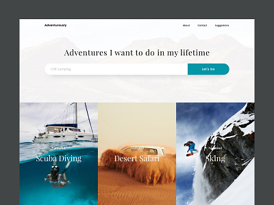 Adventurously adventure clean colorful design flat images search bar shadow tending ui vibrant website