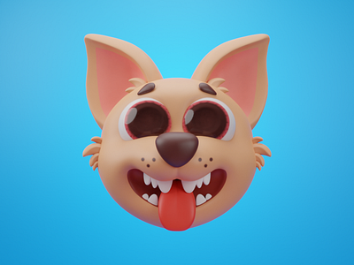 Dog Head 3d big eye blender cartoon cartoon character cute dog dog illustration