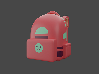 Sad Backpack 3d blender blender3d cartoon cartoon character cute