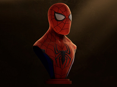 Spider Man Bust 3d dramatic marvel spiderman zbrush