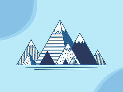 Geometric Mountainscape design flat illustration vector