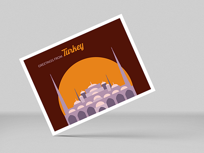 Greetings from Turkey ai dribbbleweeklywarmup flat illustration postcard postcard design vector
