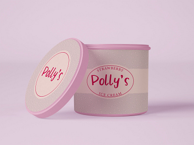 Polly's Ice Cream branding design dribbbleweeklywarmup icecream illustration packaging design