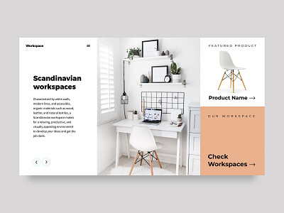 Scandinavian workspaces figmadesign minimal web design uidesign webdesign website design