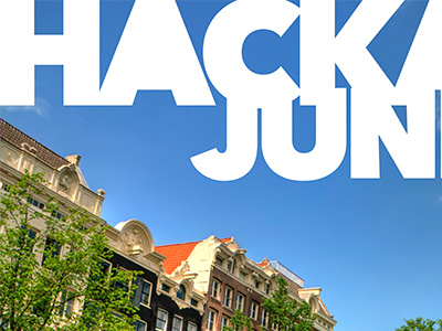 Fun poster project for our monthly hackathons! amsterdam hackathon poster