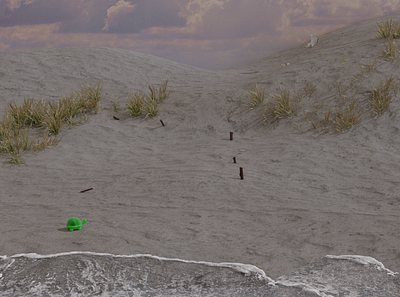 Turtles Beach 3d animals b3d beach blender3d design nature relaxing sunrise turtle water