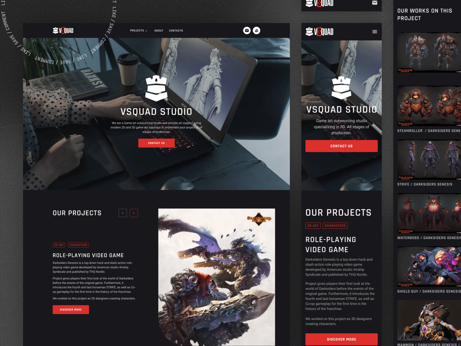 VSQUAD - landing page for Game Design Studio by Olena Krasylnykova on  Dribbble